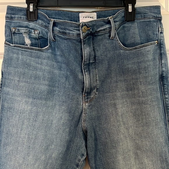 Frame Le Sylvie crop raw hem blue jean size 34 - Picture 3 of 11